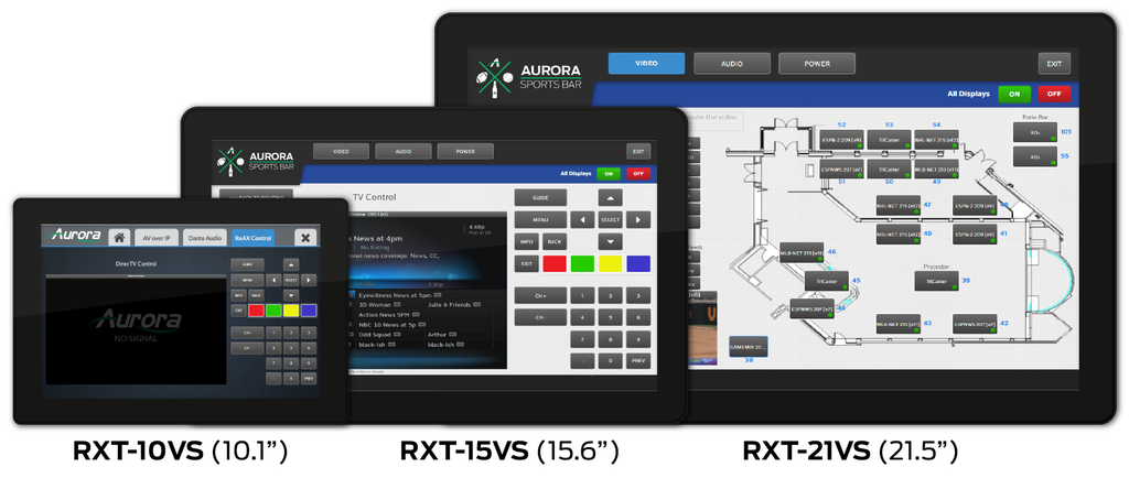 Aurora 10.1” VESA mount ReAX touch panel control system with Ethernet and WiFi